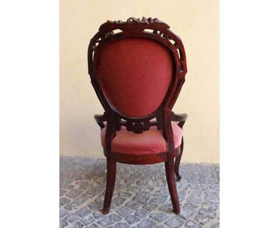 French Pair of armchairs in mahogany, antique armchairs