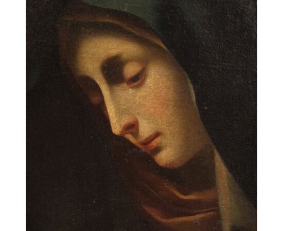 Antique Italian painting Our Lady of Sorrows from the 18th century