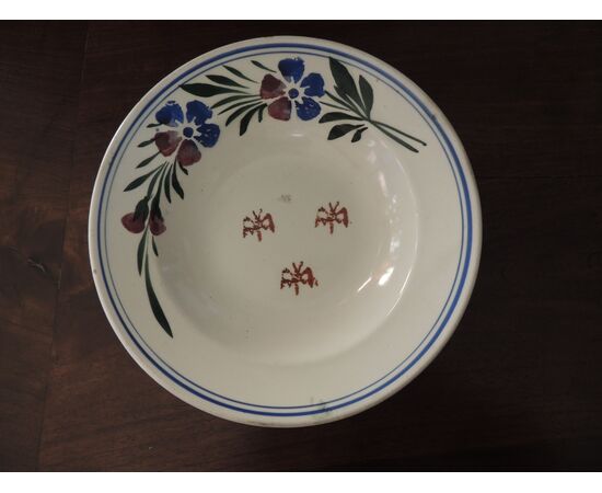 Piatto dipinto- ceramiche della Vedova Besio e Figi