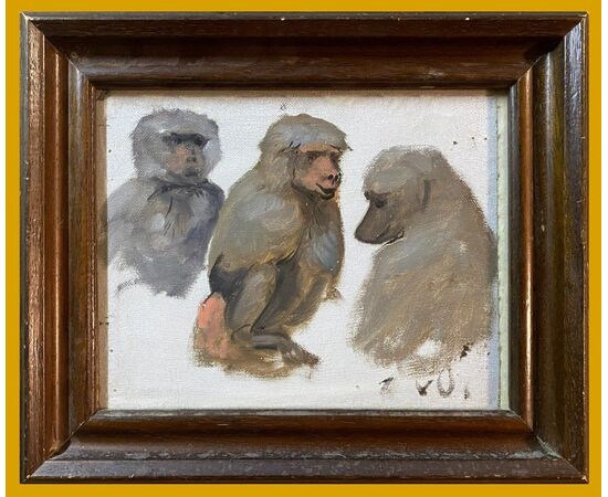 Scuola spagnola (inizio XX secolo) - Tre scimmie