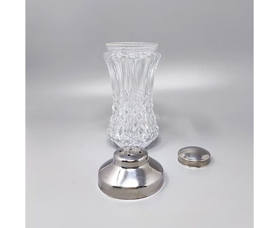 1960s Gorgeous Bohemian Cut Glass Cocktail Shaker With Six Glasses. Made in Italy