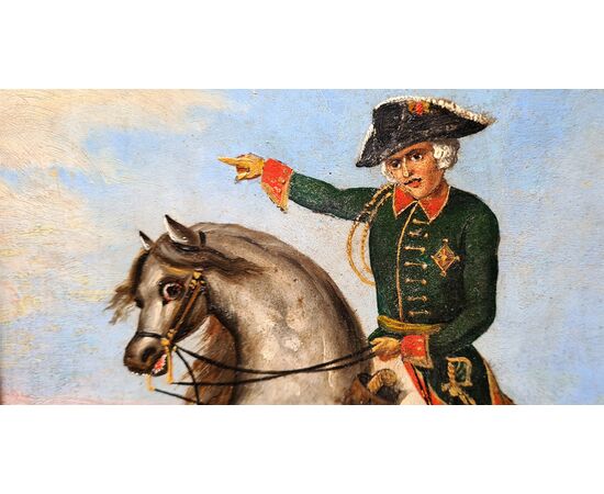 "Ritratto a cavallo di Federico Guglielmo III di Prussia"  Scuola Italiana fine XVIII secolo