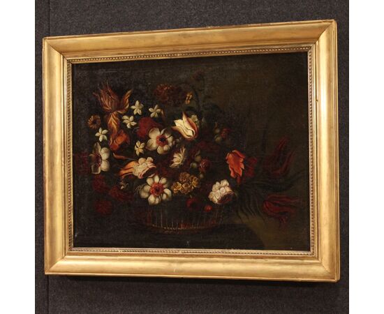 Antique Italian still life painting from the 18th century