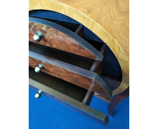 Round furniture 6 drawers - Art Deco style in precious briars     
