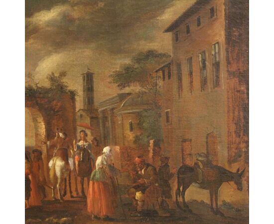 Antique genre scene from 18th century