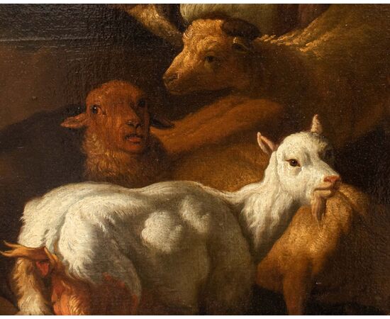 Dipinto raffigurante delle capre, cerchia di Francesco Londonio (1723 - 1783)