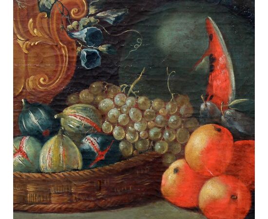 Still life with fruits, 19th century painting     