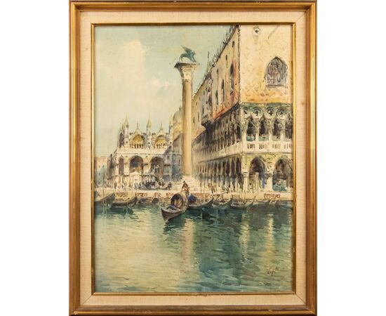 Italian painter, 20th century, Piazzetta San Marco     