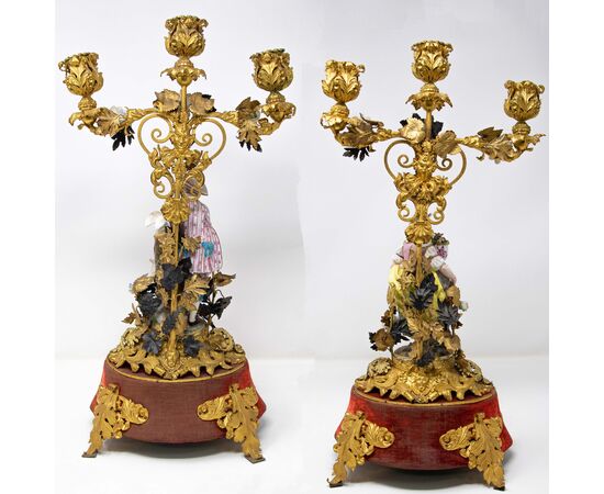 Pair of candlesticks, 19th century     