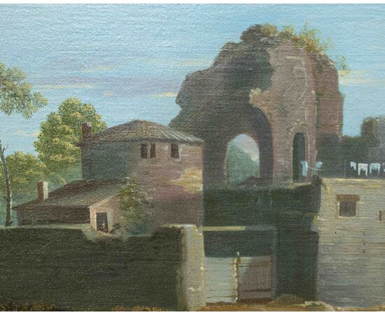 View of the Temple of Minerva, Roman painter of the XVIII - XIX century     