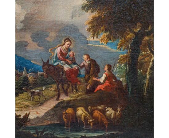 Giuseppe Roncelli (1663 - 1729), Riposo durante la fuga in Egitto