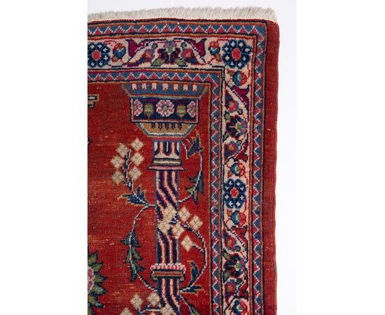 pair of antique KASHAN bedside rugs     
