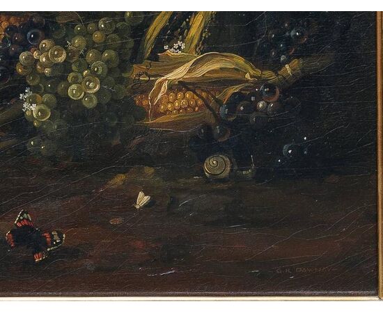 Italian Old Still Life Oil Painting on Canvas in Flemish Style     