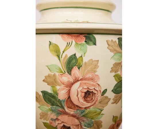 Lampada in ceramica con rose dipinte a mano - O/2626