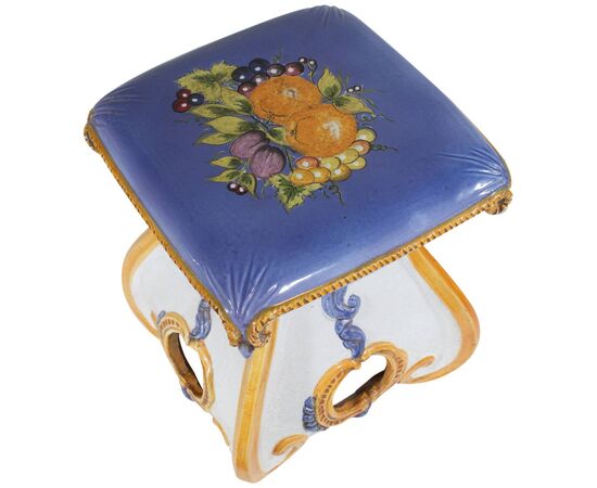 Tuscan ceramic stool     