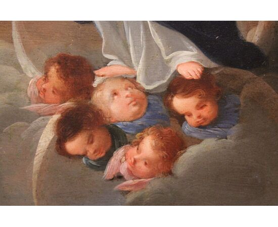 Madonna Immacolata ambito di Jacopo Alessandro Calvi  dipinto olio su rame 
