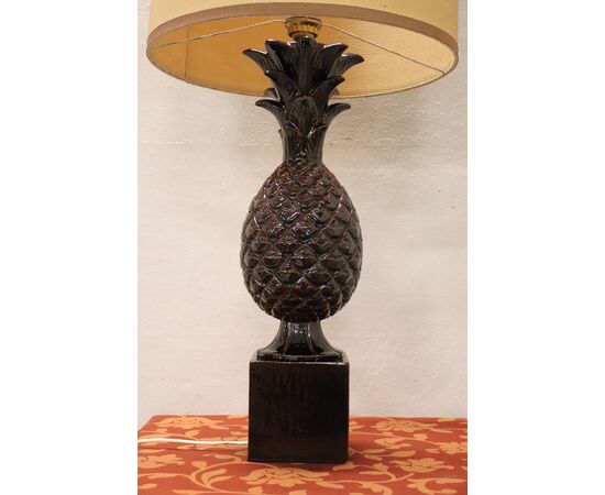 Lampada da tavolo vintage a forma di ananas in ceramica, anni '70 PREZZO TRATTABILE