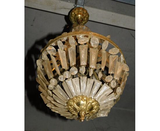 lamp203 - lampadario prima metà xx secolo, cm circonf. 30 x H 70