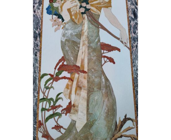 Esclusivo piano in marmi policromi - 178 x 76 cm 