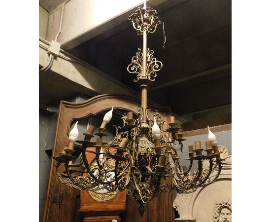  lamp209 - lampadario seconda metà del XIX secolo, mis. cm 100 x H 135  