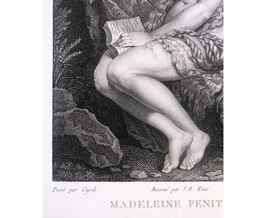 "Madeleine Penitente" - incisione a bulino - GUTTENBERG HEINRICH - 1789