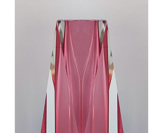1960s Astonishing Pink Vase By Flavio Poli for Seguso. Made in Italy
