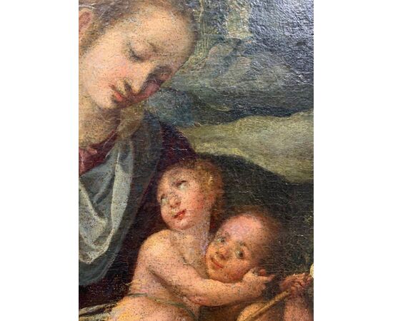 Scuola italiana (fine XVI secolo) - La Sacra Famiglia con San Giovanni