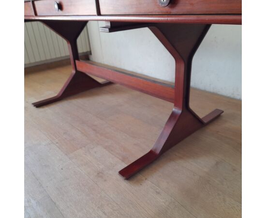 Enorme scrivania tavolo in palissandro Gianfranco Frattini per Bernini anni '60
