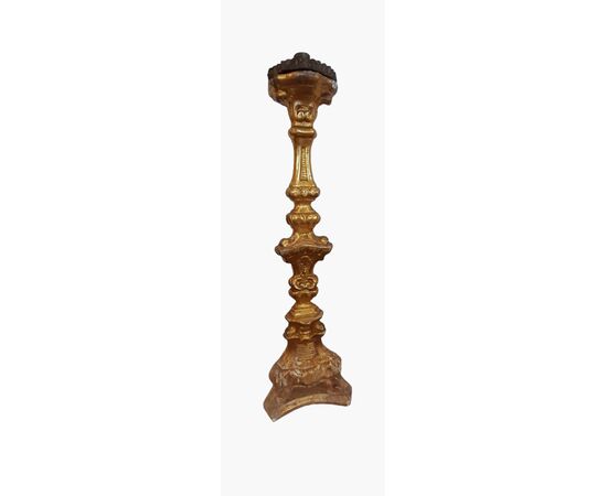 Coppia di candelieri del 1700 dorati a “mecca”