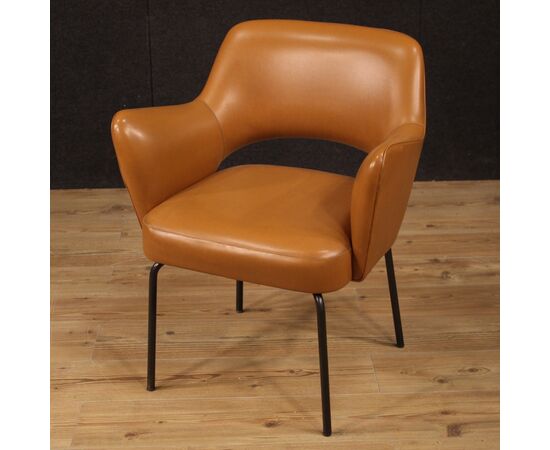 Italian design armchair in faux leather