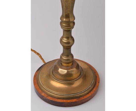 Pair of American brass lamps     