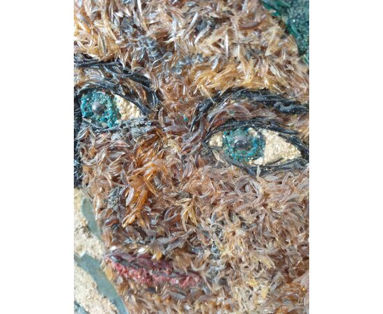 Portrait with glass flakes     