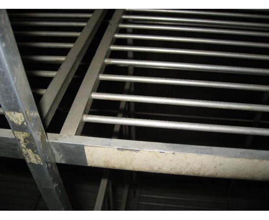 Etagere breadbox racks of modernism, aluminum metal. Cod. 0535