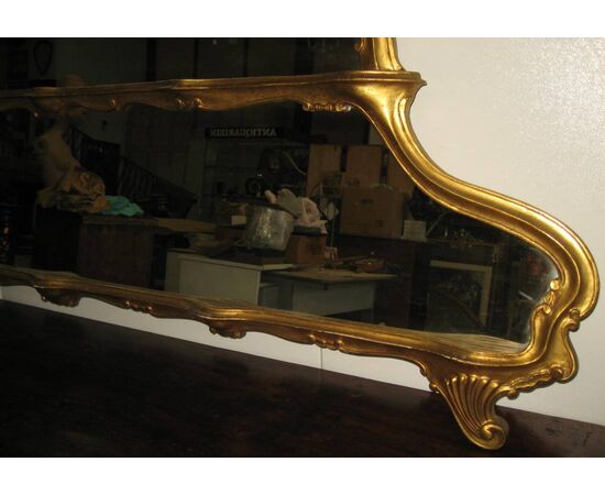 Vintage &quot;matte&quot; gold gilded mirror     