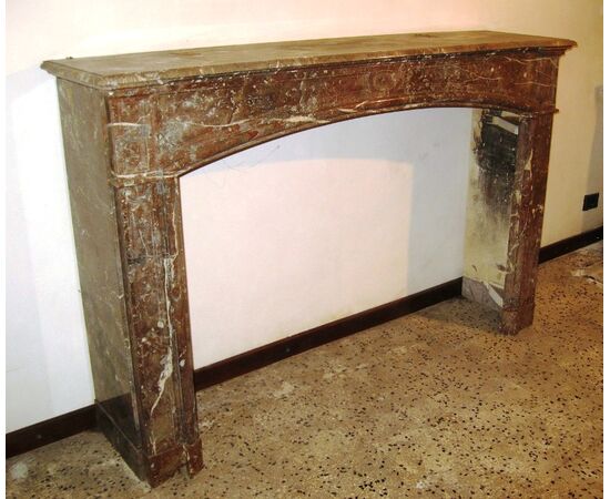 Antique &quot;Breccia del Belgio&quot; marble fireplace     
