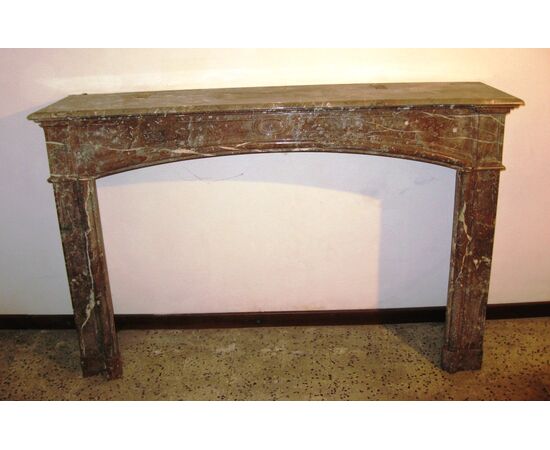Antique &quot;Breccia del Belgio&quot; marble fireplace     