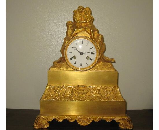 Antique mercury gilded bronze clock     