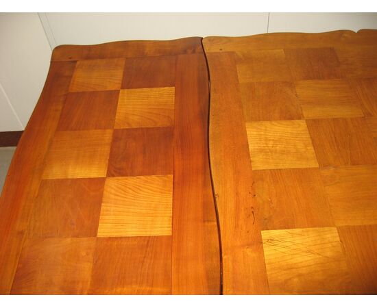 Tavolo vecchio rettangolare allungabile con tiri. Epoca 1930/50