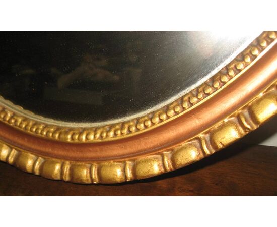 Vintage oval mirror, gilded gold &quot;mad&quot; 70s     