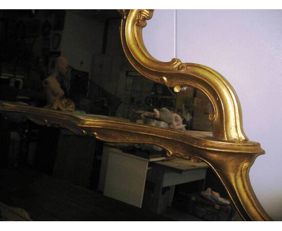 Vintage &quot;matte&quot; gold gilded mirror     