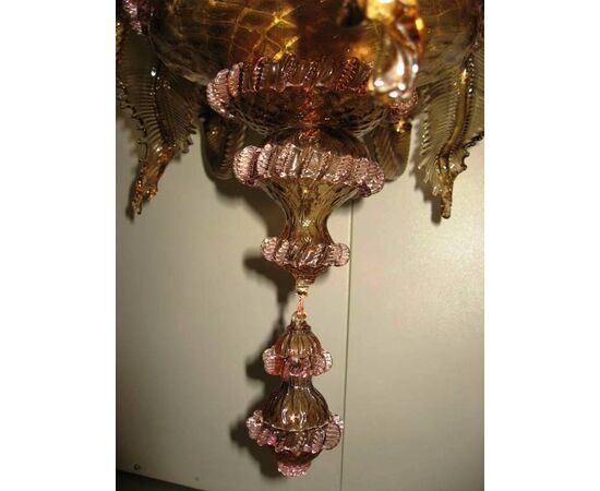 Eight flames Murano glass chandelier     