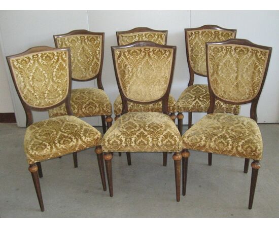 Six vintage Empire style chairs from the 1960s     