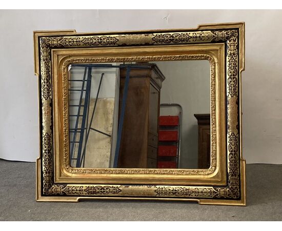 Antique Napoleon III boulle mirror 1880. 122 x 101 cm Superb Antique mirror frame !!!     