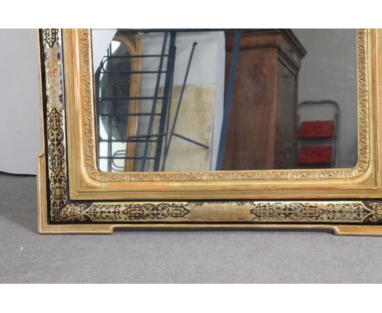 Antique Napoleon III boulle mirror 1880. 122 x 101 cm Superb Antique mirror frame !!!     