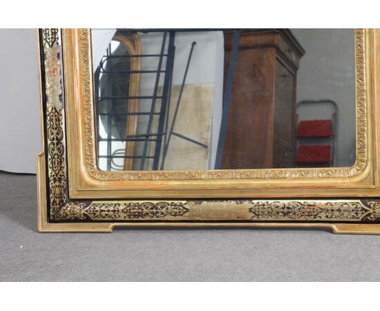 Antica Specchiera boulle Napoleone III 1880 . cm 122 x 101 Superba Antiquariato cornice specchio !!!