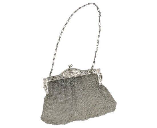 Antica borsetta da sera in  maglia d'argento - G/409 -