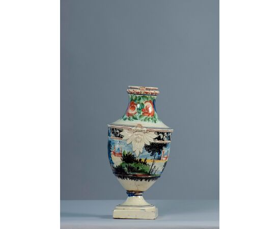 Eighteenth-century double-edged vase transformed into a lamp.     