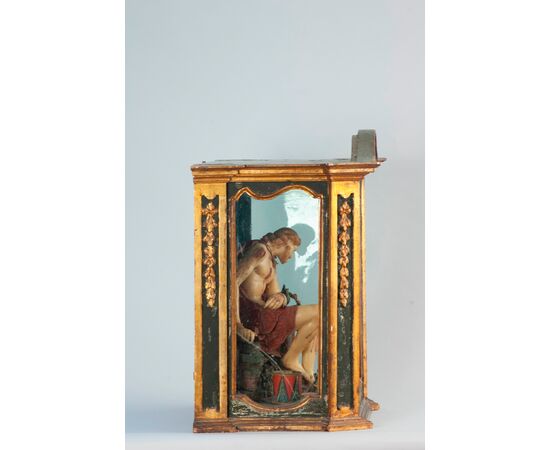 Firenze, XVIII secolo, Cristo flagellato entro teca, cera