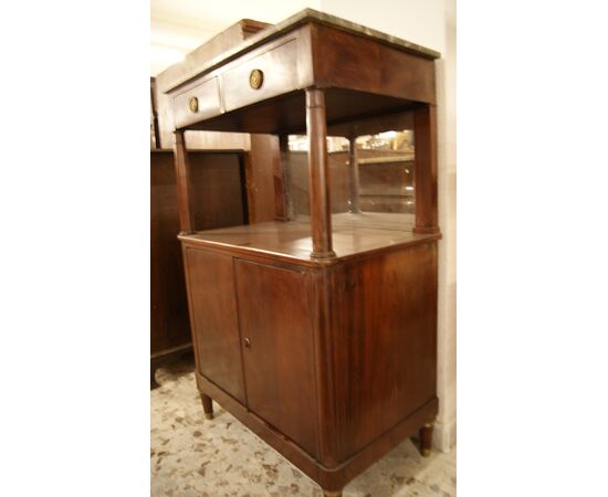 Antique French sideboard from the 1800s Empire style in mahogany feather     