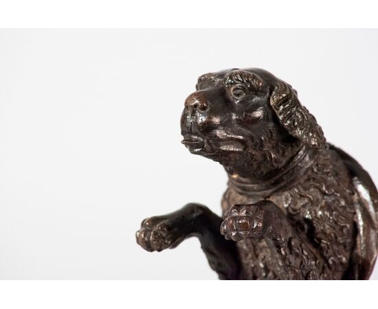 Maestro Veneto, Fine XVI Secolo, Coppia di protomi in bronzo in guisa di cani proveniente da un grande cabinet